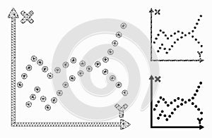 Functions Plot Vector Mesh 2D Model and Triangle Mosaic Icon