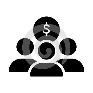 Fund of Donation Silhouette Icon. Charity and Donation Concept. Organization and Community Charitable Foundation