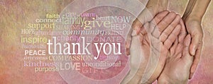 Fund Raising Campaign Website Header saying Thank You