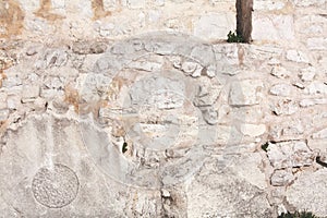 Fundament with roman column of the Church of St. Donat.