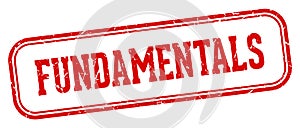 fundamentals stamp. fundamentals rectangular stamp on white background