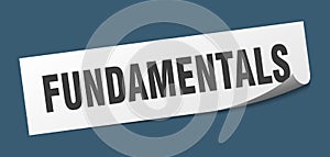 fundamentals sticker. fundamentals square isolated sign.