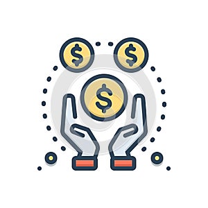 Color illustration icon for Funded, investments and financial photo