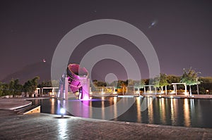 Fundidora Park drum monument fountain