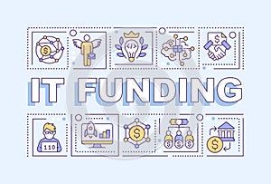 IT funding word concepts light blue banner