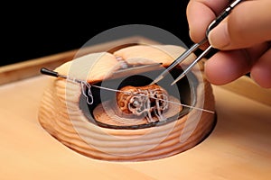 fundoplication sutures on a medical model