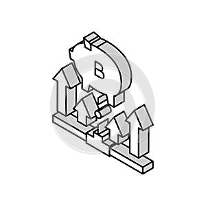 fundraising digital coin ico isometric icon vector illustration