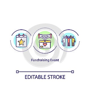 Fundraising event concept icon