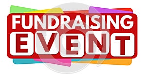 Fundraising event label or sticker