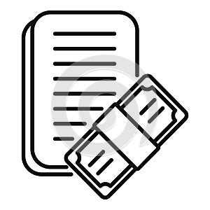 Funds credit papers icon outline vector. Collateral planning