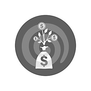 Funds, growth, mutual icon. Gray vector design