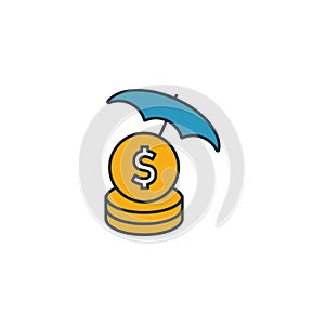 Funds Protection icon. Outline filled creative elemet from business ethics icons collection. Premium funds protection icon for ui