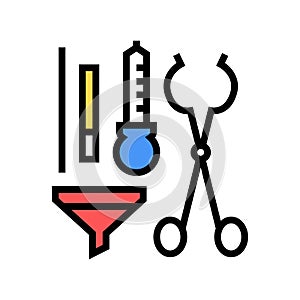 funel tongs dropper tools color icon vector isolated illustration