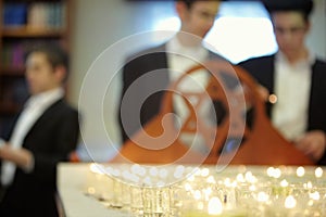 Funeral candles and star of David