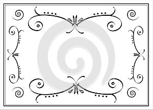 Funeral card with ornamental pattern and frame.