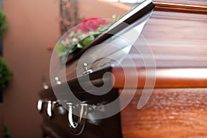 Funeral with coffin photo