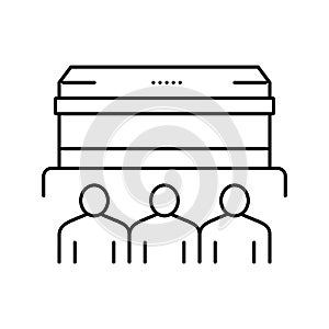 funeral commemoration line icon vector isolated illustration