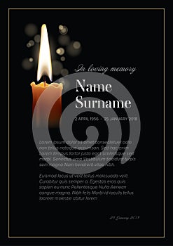 Funeral death notice card template