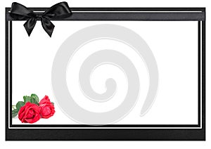 Funeral frame with red roses