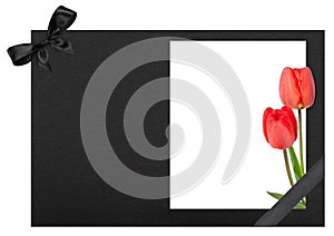 Funeral frame with tulips