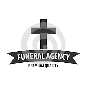 Funeral home undertaking ceremonial service. Funeral agency. Vector logo and emblem. photo