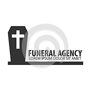 Funeral home undertaking ceremonial service. Funeral agency. Vector logo and emblem. photo