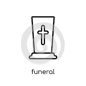 Funeral icon. Trendy modern flat linear vector Funeral icon on w