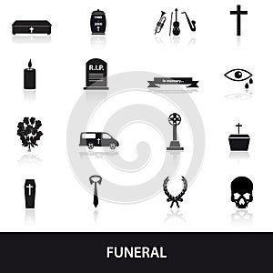 Funeral icons set eps10