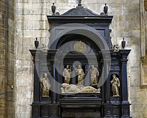 Funeral monument of Cardinal Marino Caracciolo by Agostino Busti in the Milan Cathedral, Milan, Italy. photo
