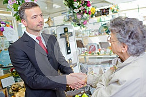 Funeral parlour with lady