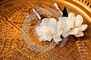 Funeral Sandalwood Flower in Thai buddhist Commemorate