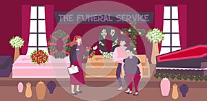 Funeral Service Vector Illustration