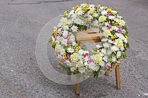 Funeral white wreath
