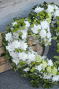 Funeral wreath in heart shape