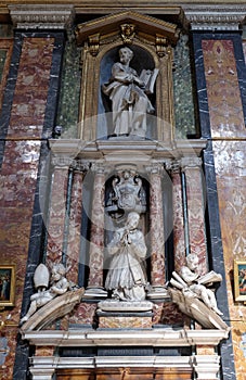 Funerary memorials in church Gesu e Maria in Rome photo