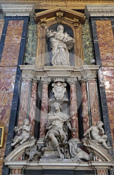 Funerary memorials in church Gesu e Maria in Rome photo