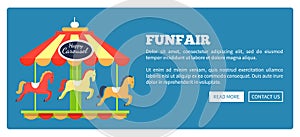 Funfair Advertisement Poster Vector Illustration