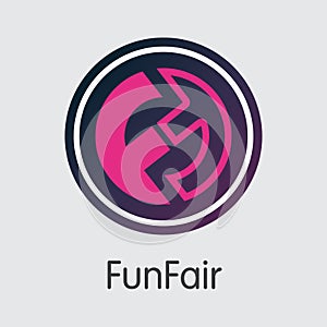 Funfair Cryptographic Currency. Vector FUN Pictogram.