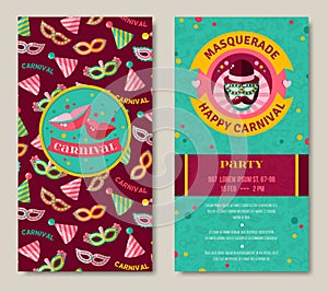 Funfair funny tickets design with pattern