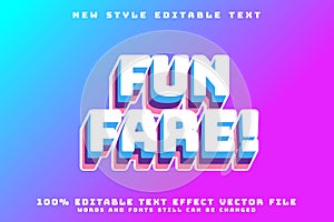 Funfare Editable Text Effect 3D Emboss Retro Style