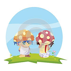 fungus elfs in the garden magic characters