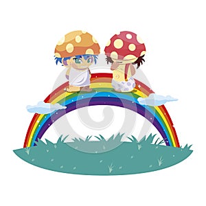 fungus elfs with rainbow magic characters