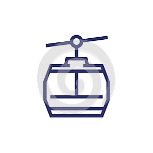 funicular or cable car line icon