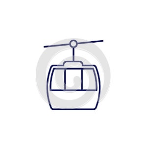 funicular, cable car line icon on white