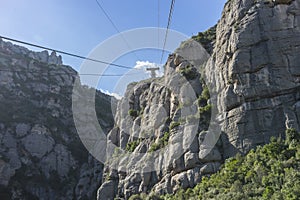 Funicular, Cable car of the Montserrat Monastery in Barcelona, C