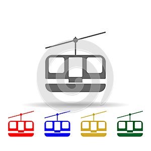 Funicular , Cable Car multi color style icon. Simple glyph, flat vector of transport icons for ui and ux, website or mobile