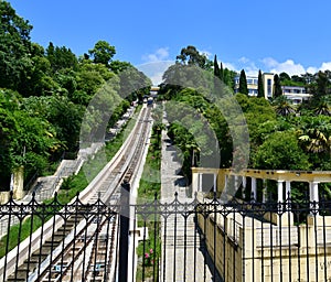 Funicular Central Military Sanatorium in Sochi, Russia