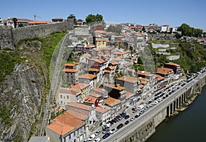Funicular dos Guindais in historic city Porto in Portugal
