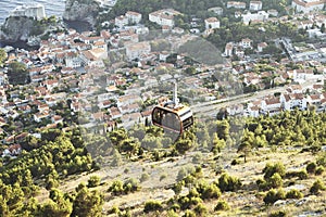 Funicular in Dubrovnik. Croatia .