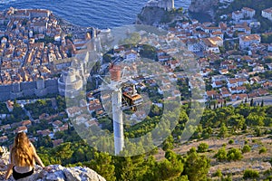 Funicular in Dubrovnik. Croatia .